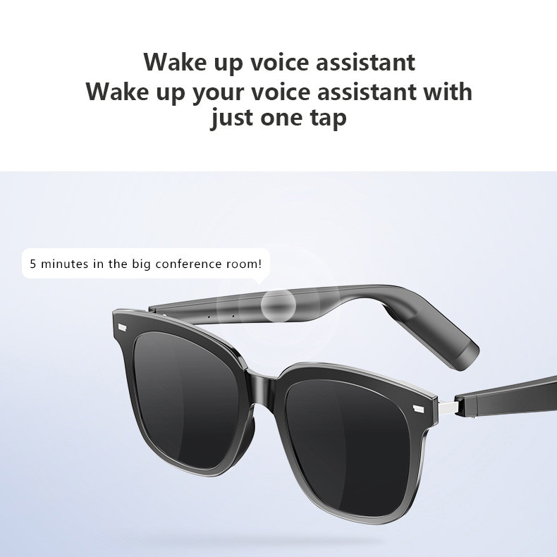 Thời gian âm nhạc 8 giờ Ultralight BT 5.3 Kính thông minh Bluetooth với khả năng gọi 110mAh * 2