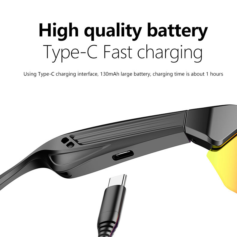 Kính lái xe Bluetooth thông minh BT 5.3 Phiên bản HD Gọi 4-5 giờ Thời lượng pin cho trò chơi / đi xe đạp / lái xe / chạy / câu cá